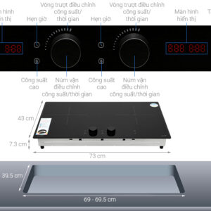 Bếp từ đôi lắp âm Comfee AI Knob CIH-52DHP Chính Hãng