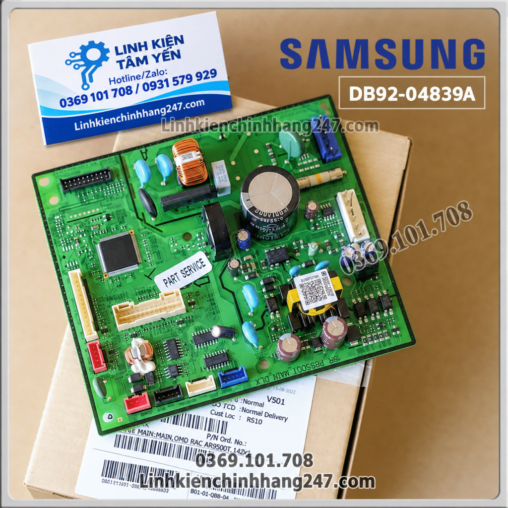Bo Mạch Chính Dàn Lạnh Điều Hòa Samsung Inverter AR24 Mã DB92-04839A Chính Hãng Mới 100%
