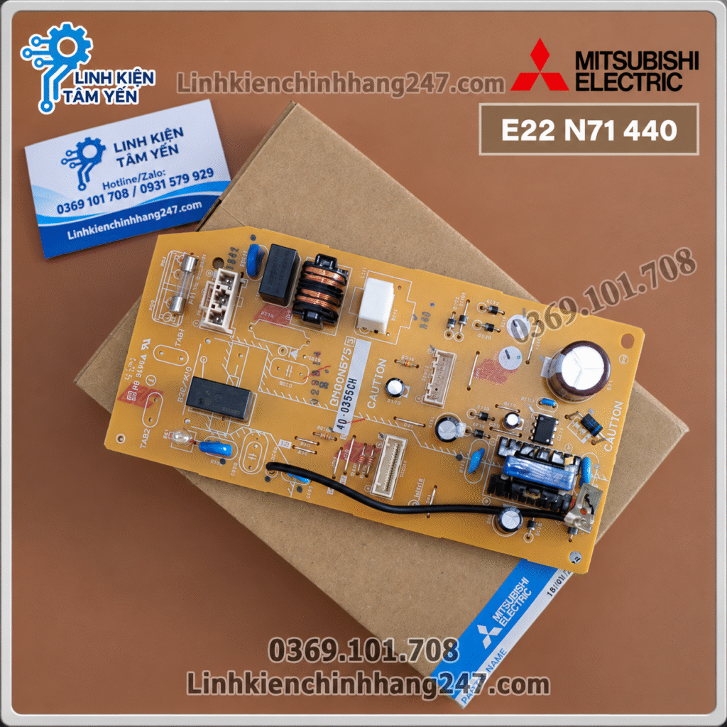Bo Mạch Nguồn Dàn Lạnh Mitsubishi Electric MS-GL09/13/15VF, MS-HM25/35/50VA, MS-HP25/35VF Mã E22N71440 Chính Hãng Mới 100%